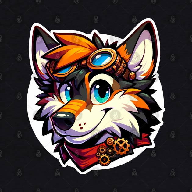 Steampunk Anthro Furry Wolf Art by Blue Bull Bazaar